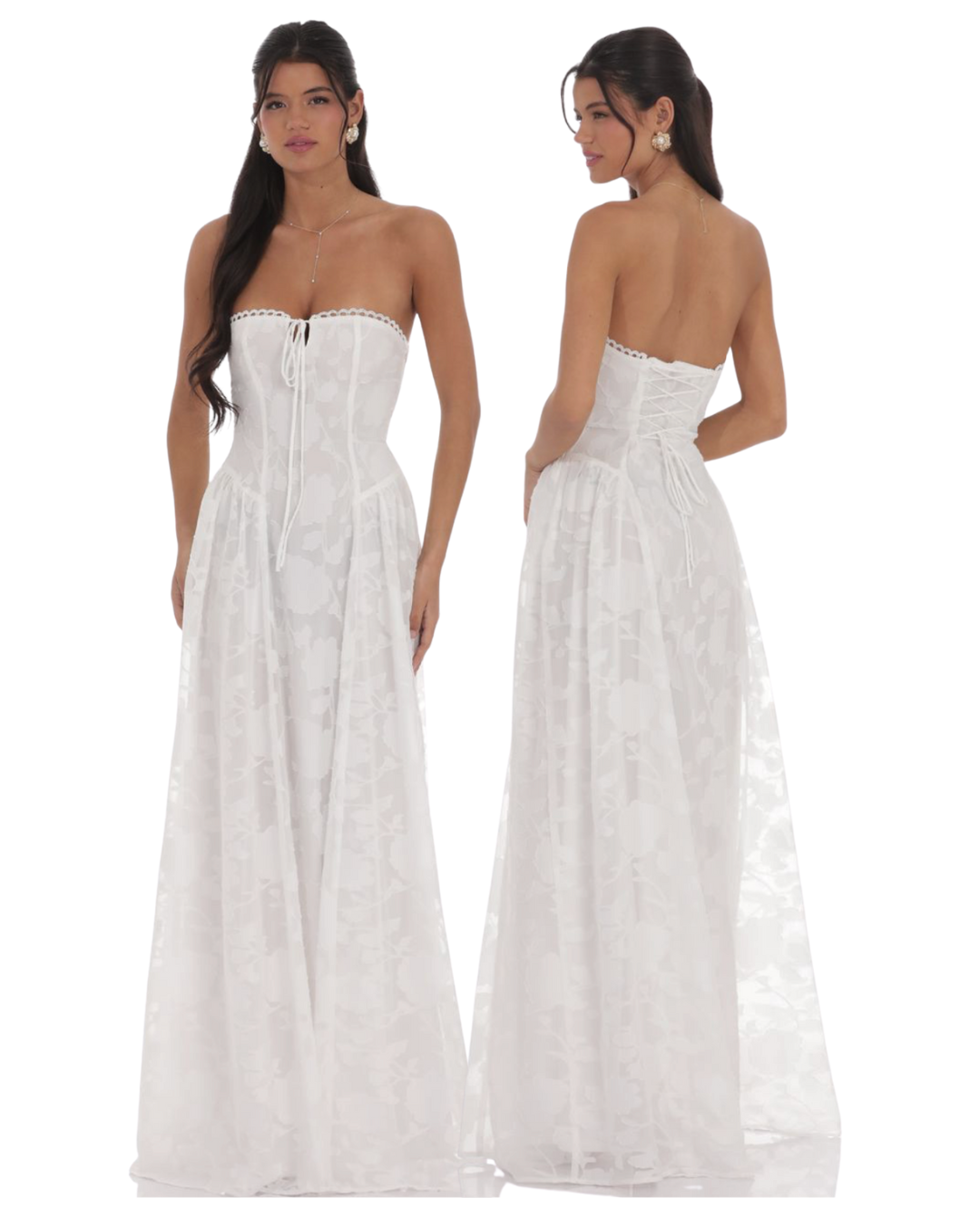 Lucy In The Sky Floral Lace Tie up Maxi