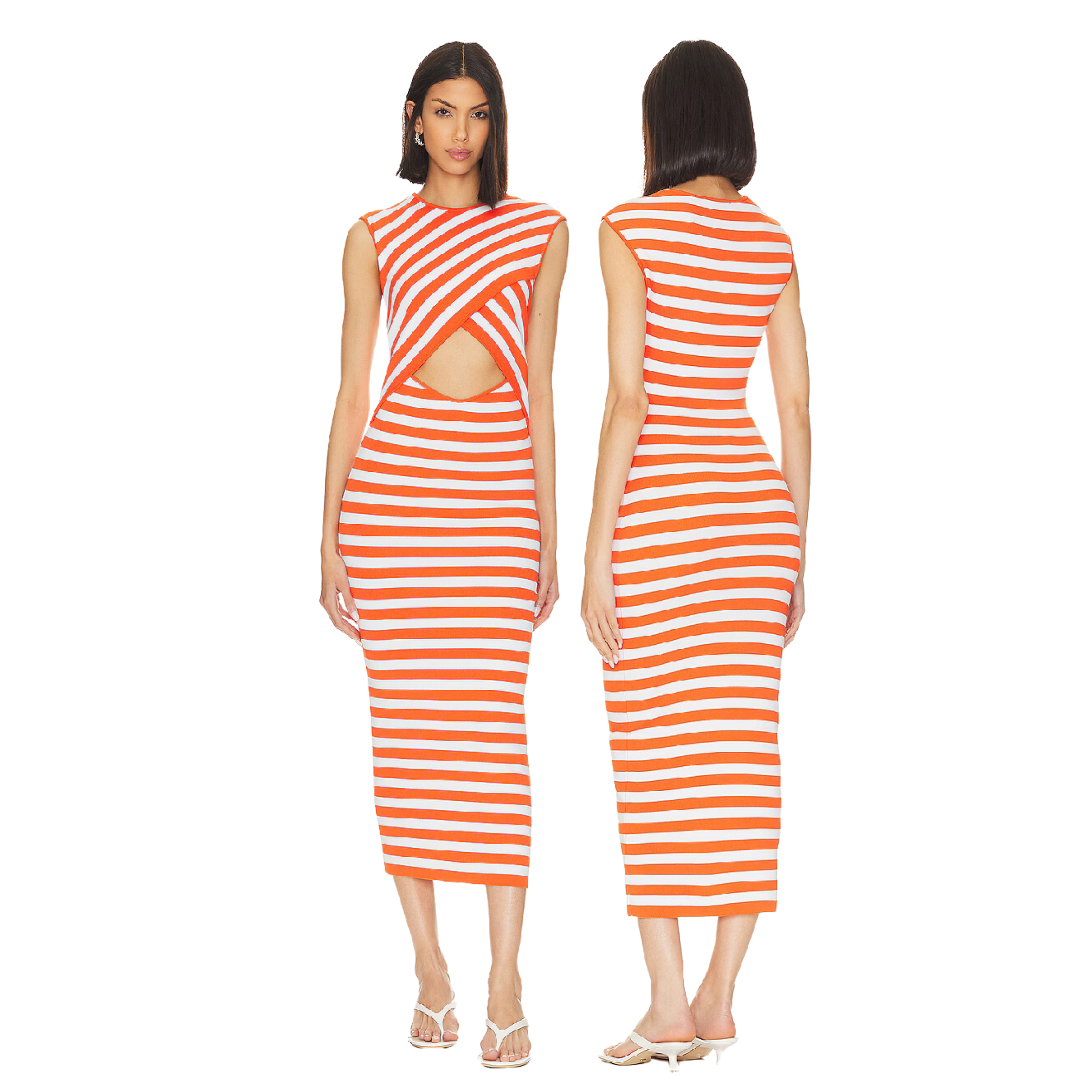 Tina Striped Midi Dress