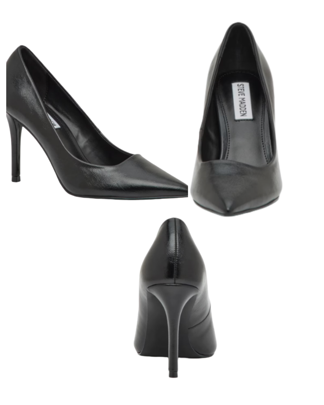 STEVE MADDEN black leather pumps