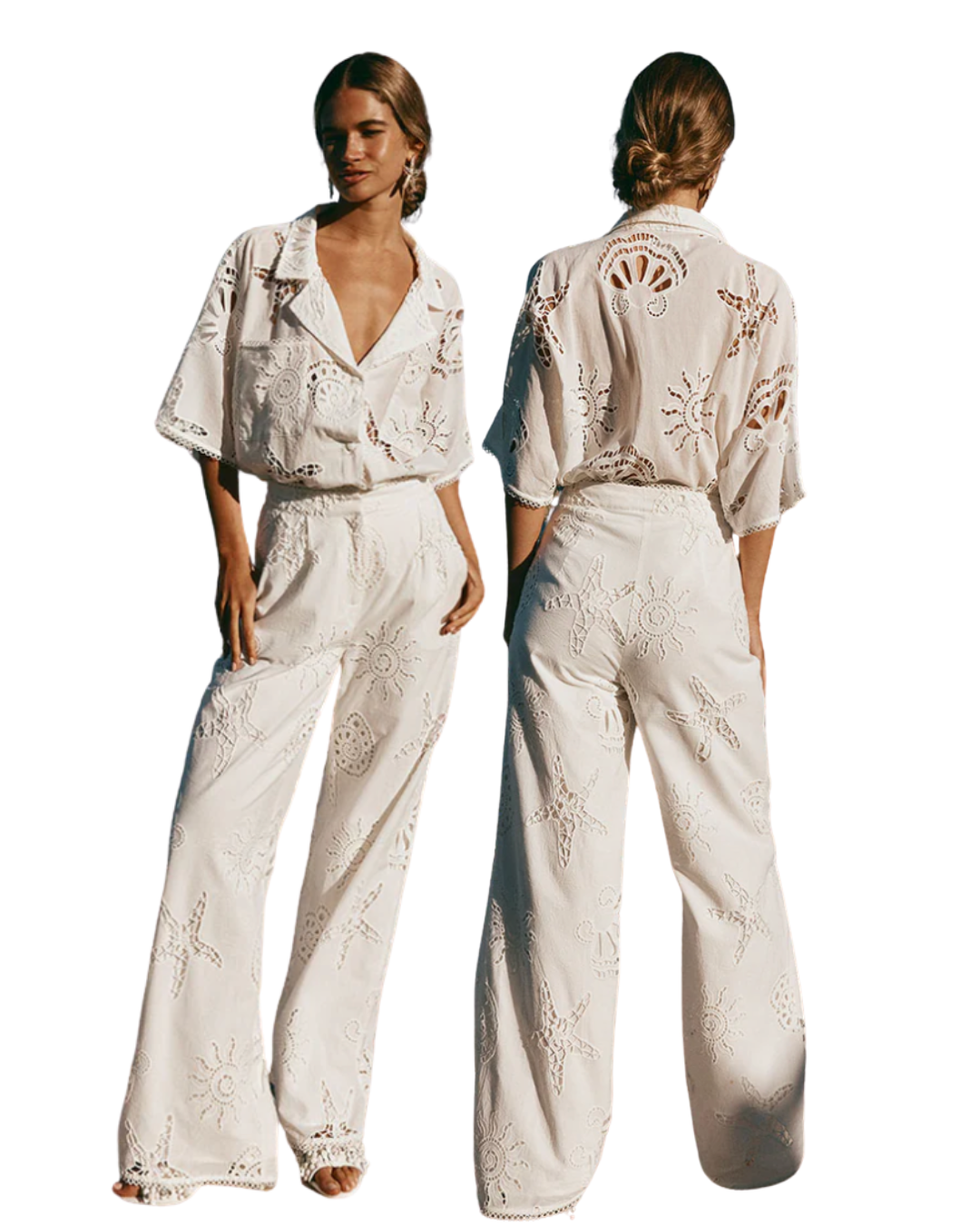 ZACO embroidered shell pant set