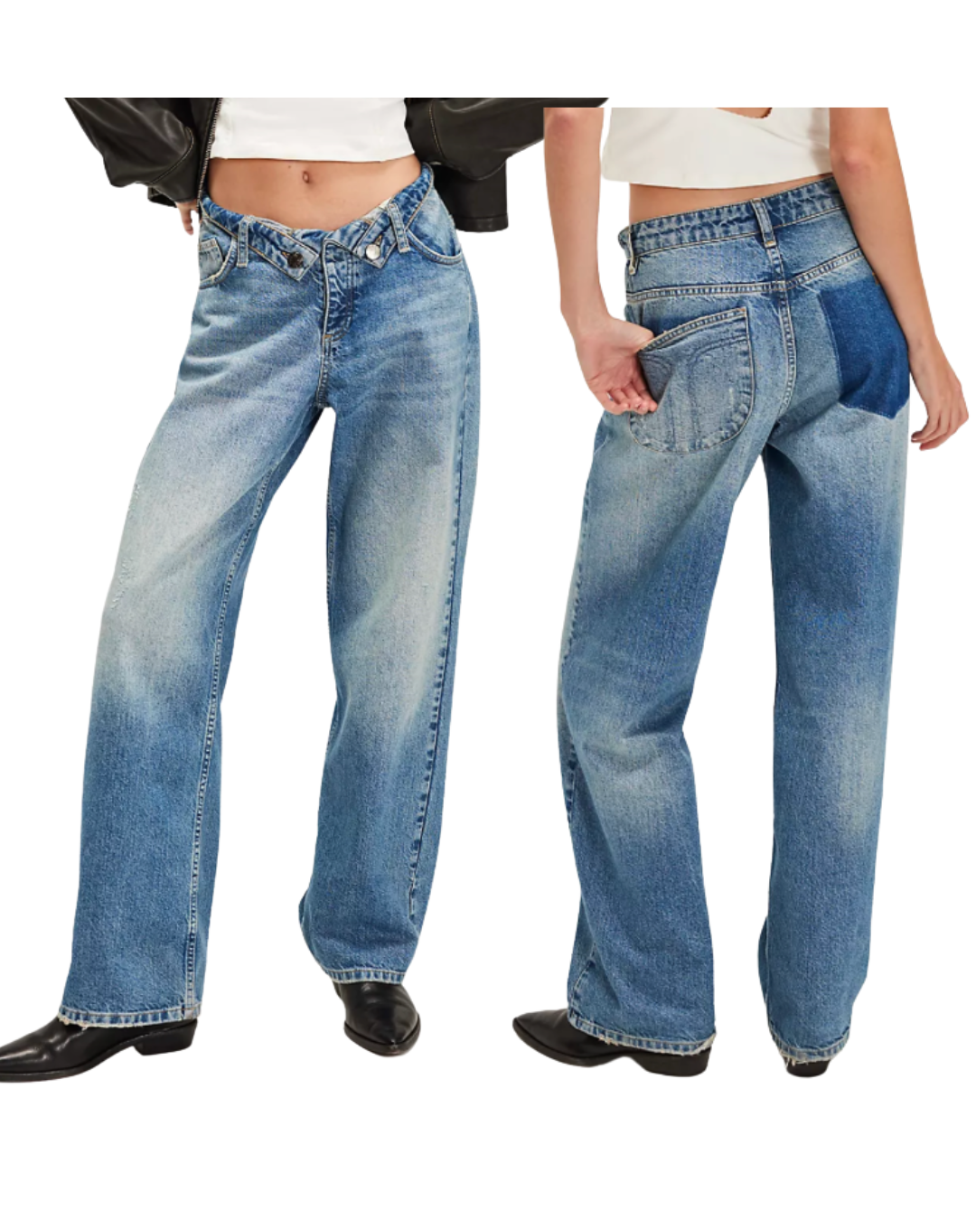 Free People fold over jeans NWT