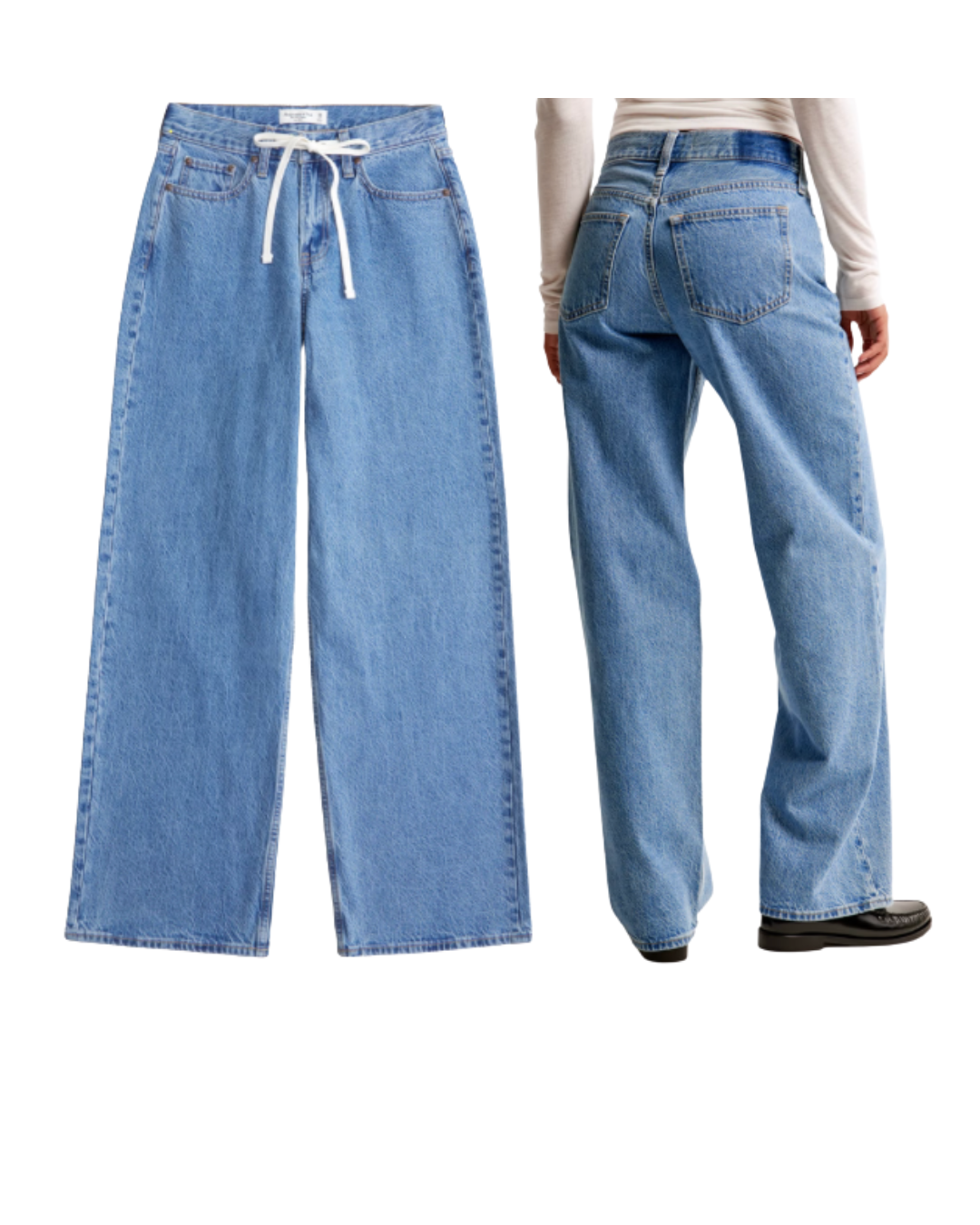 Abercrombie low rise ultra loose jeans