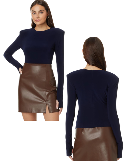 NORMA KAMALI Structured Shoulder Long Sleeve