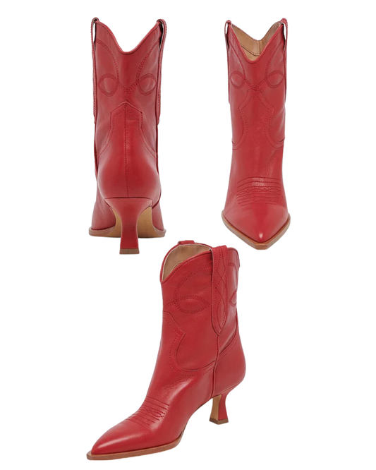 DOLCE VITA Short Booties in Red
