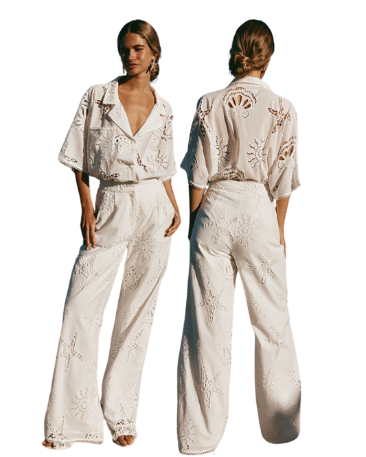 ZACO embroidered shell pant set