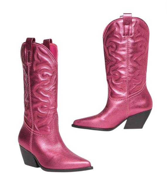 Steve Madden West Pink Metallic Boots