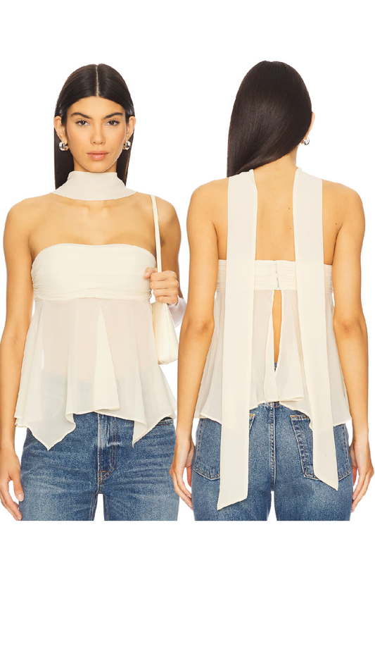 Lovers and Friends Strapless Top With Scarf
