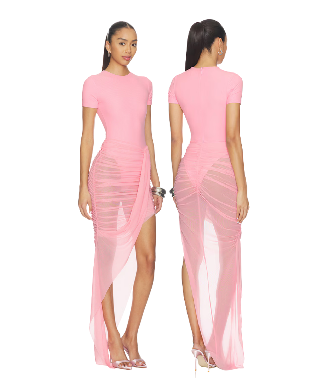 Superdown Pink Bodysuit Dress