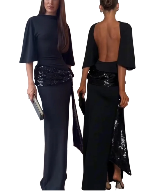 Zara sequin black dress