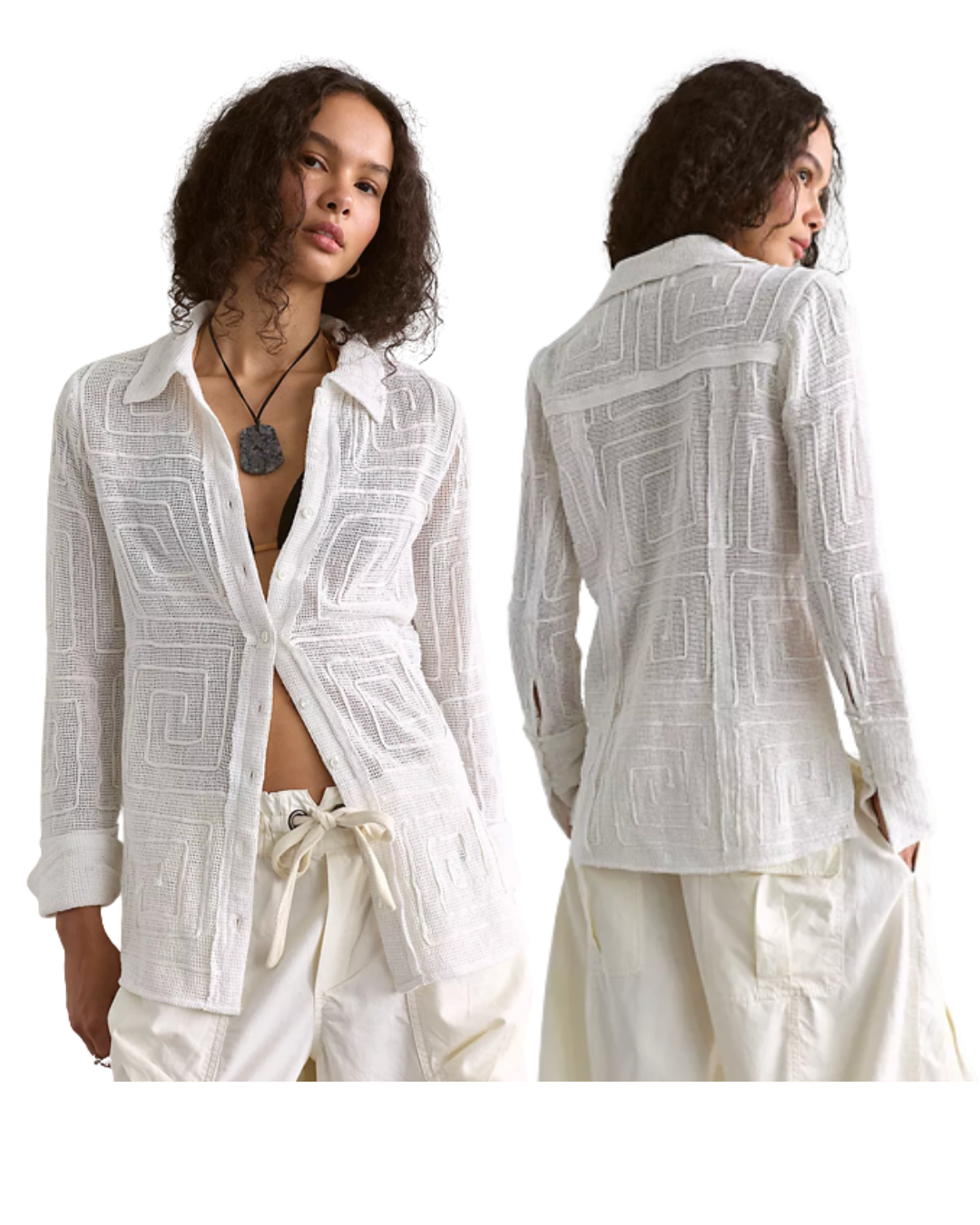 Free People Geo Soutache Shirt