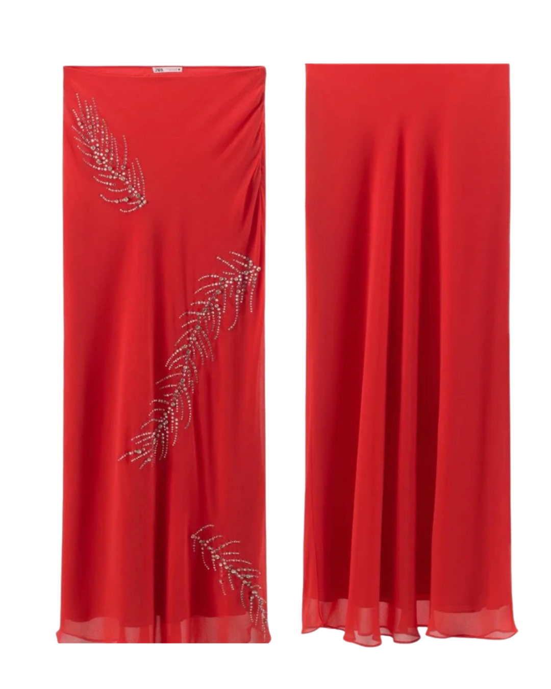 Zara Rhinestone Feather Skirt