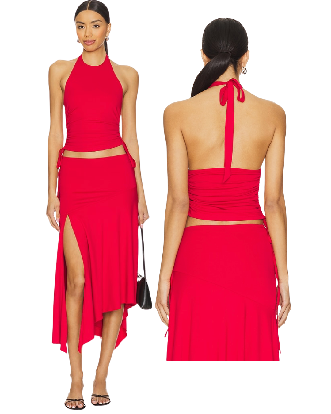 Super down red skirt set NWT