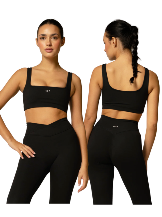 437 BLACK SQUARE NECK BRA